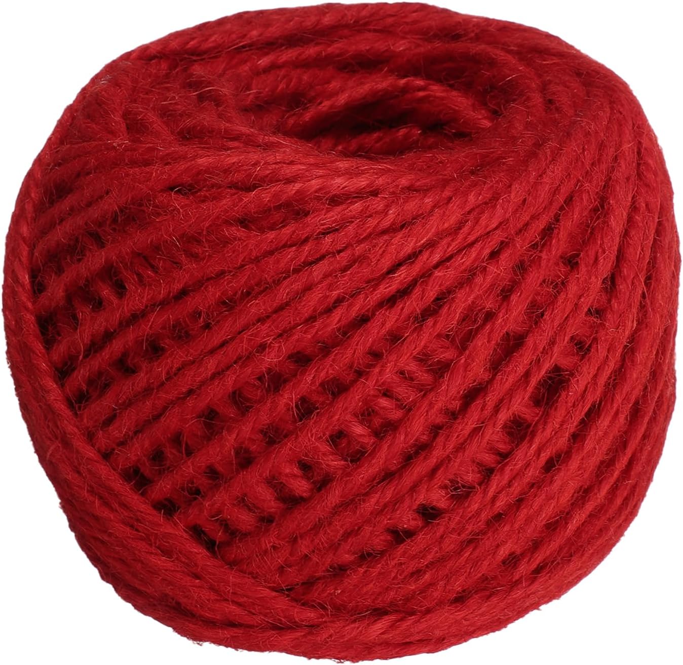 uxcell 164 Feet Natural Jute Twine String,3mm Thin Garden Twine Rope Colored Plant String Cord for DIY Art Crafts Gift Wrapping Decoration Packing Gardening Plant Hanger,Red-VerdiqueGarden