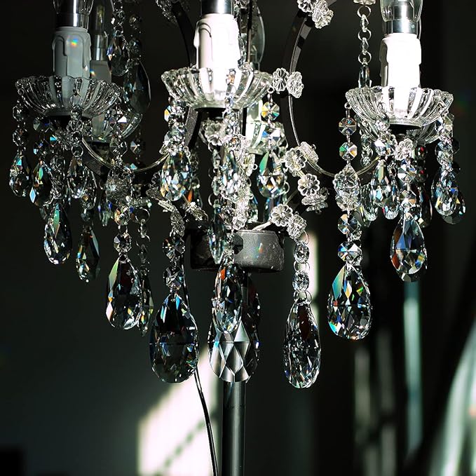 1ft 6pcs Teardrop Crystals Garland, Chandelier Hanging Crystals Beads Chain for Home Wedding Decoration Clear GOLDENHAITAI-VerdiqueGarden