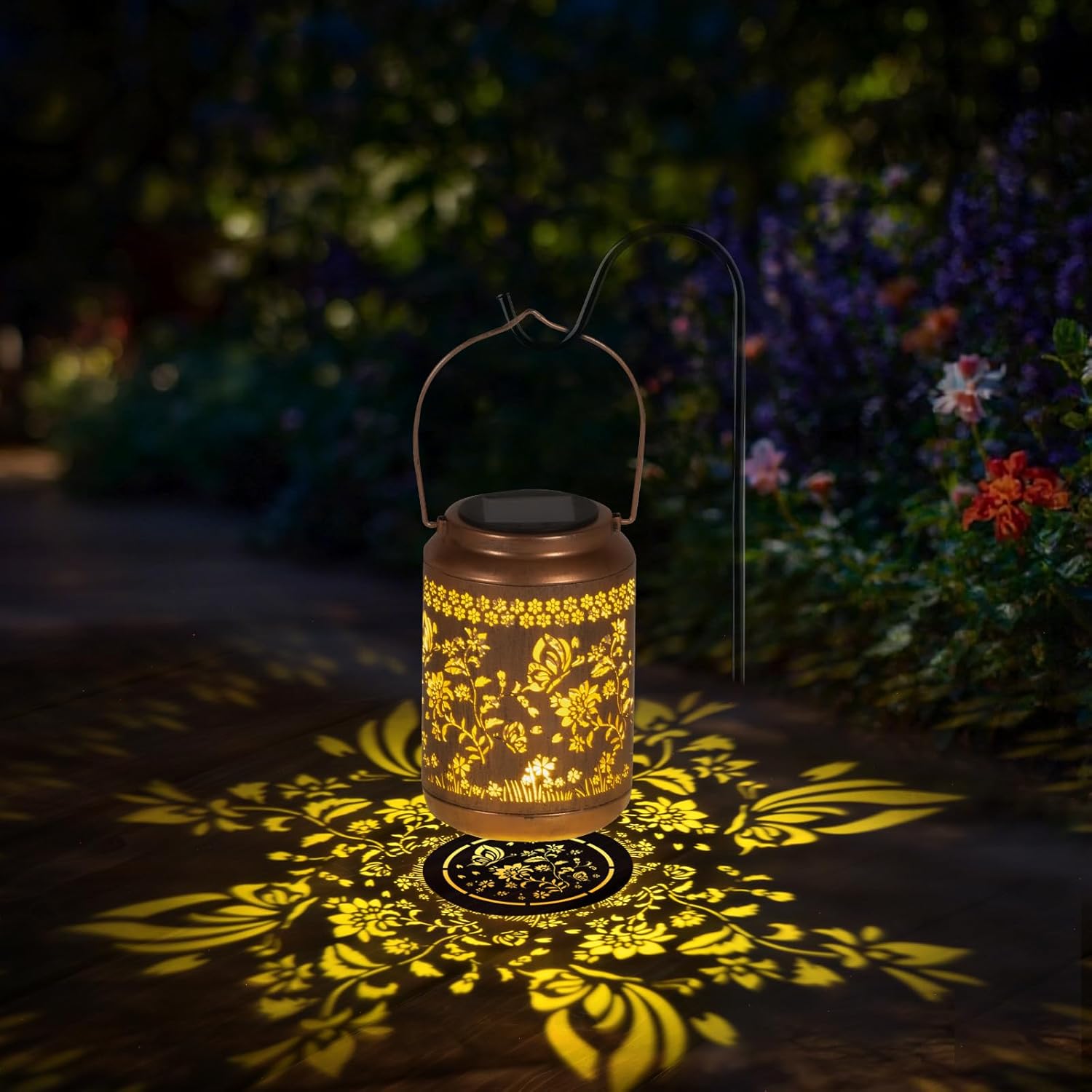 Solar Lanterns Outdoor Waterproof, Butterfly Garden Decor for Yard Porch Lawn Patio Pathway, Hanging Solar Lights Birthday Gifts for Women Mom Grandma Sister Friend-VerdiqueGarden