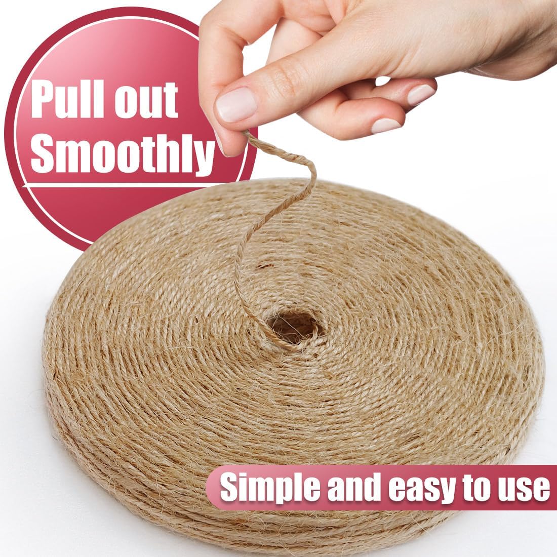 PerkHomy 800 Feet (2Pcs * 400Feet) Garden Twine Strong Natural Jute Long Brown Twine for Gardening Tomato Climbing Plant Tie Floristry Crafts Gift Wrapping Packing Decor-VerdiqueGarden