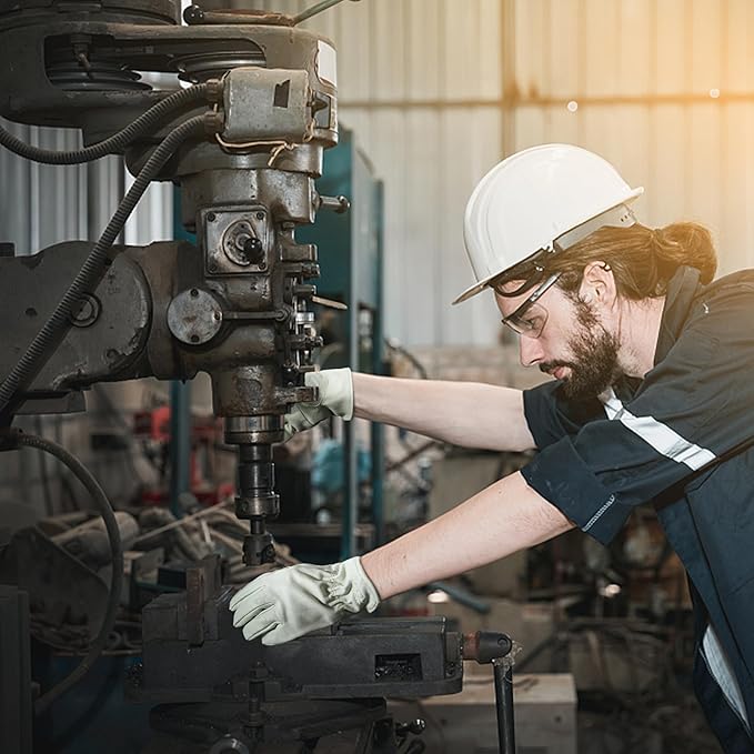 HLDD HANDLANDY Leather Work Gloves for Men & Women, Adjustable Wrist Cowhide Gardening Glove with Reinforced Palm for Driver-VerdiqueGarden