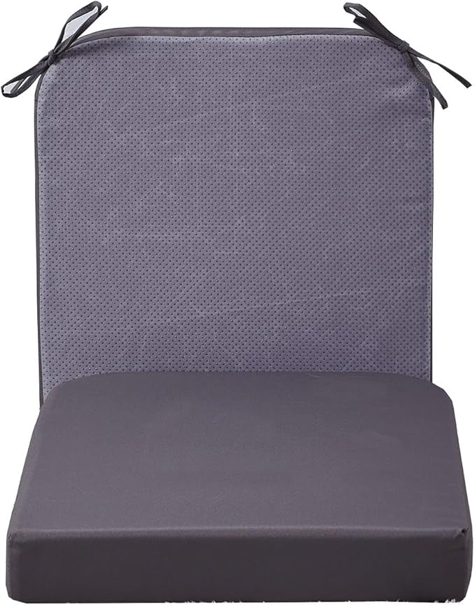 19 x 19 Inch Outdoor Seat Cushions for Patio Furniture with Non Slip and Ties Waterproof & UV Resistant Round Corner Outdoor Chair Cushions Replacement Set of 2, Gray-VerdiqueGarden