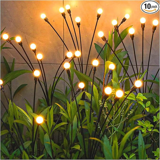 TONULAX Solar Garden Lights - Upgraded Solar Swaying Light, Sway by Wind, Outdoor Lights, Yard Patio Pathway Decoration, High Flexibility Iron Wire & Heavy Bulb Base, Warm White(10 Pack)-VerdiqueGarden