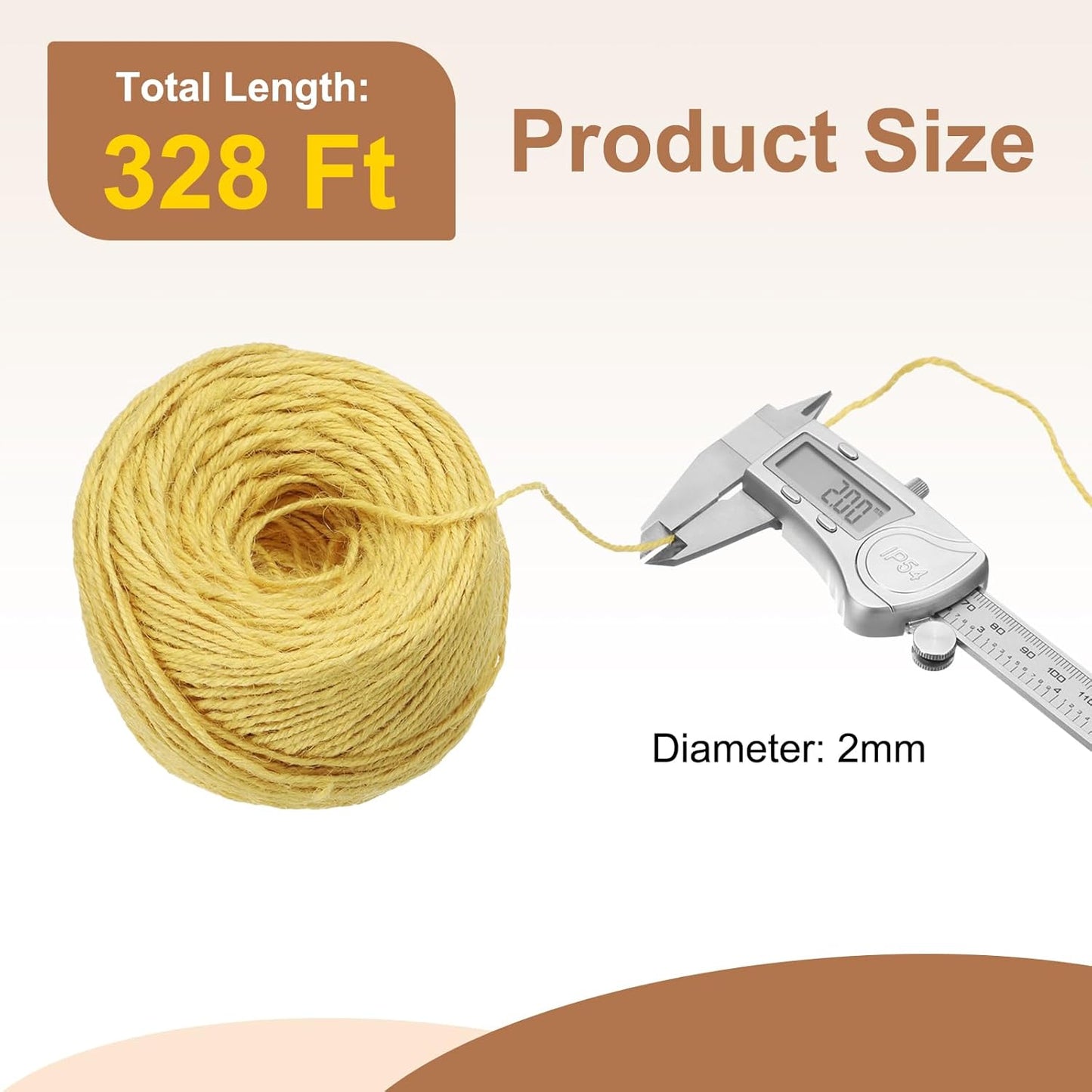 uxcell 328 Feet Natural Jute Twine String,2mm Thin Garden Twine Rope Colored Plant String Cord for DIY Art Crafts Gift Wrapping Decoration Packing Gardening Plant Hanger,Yellow-VerdiqueGarden