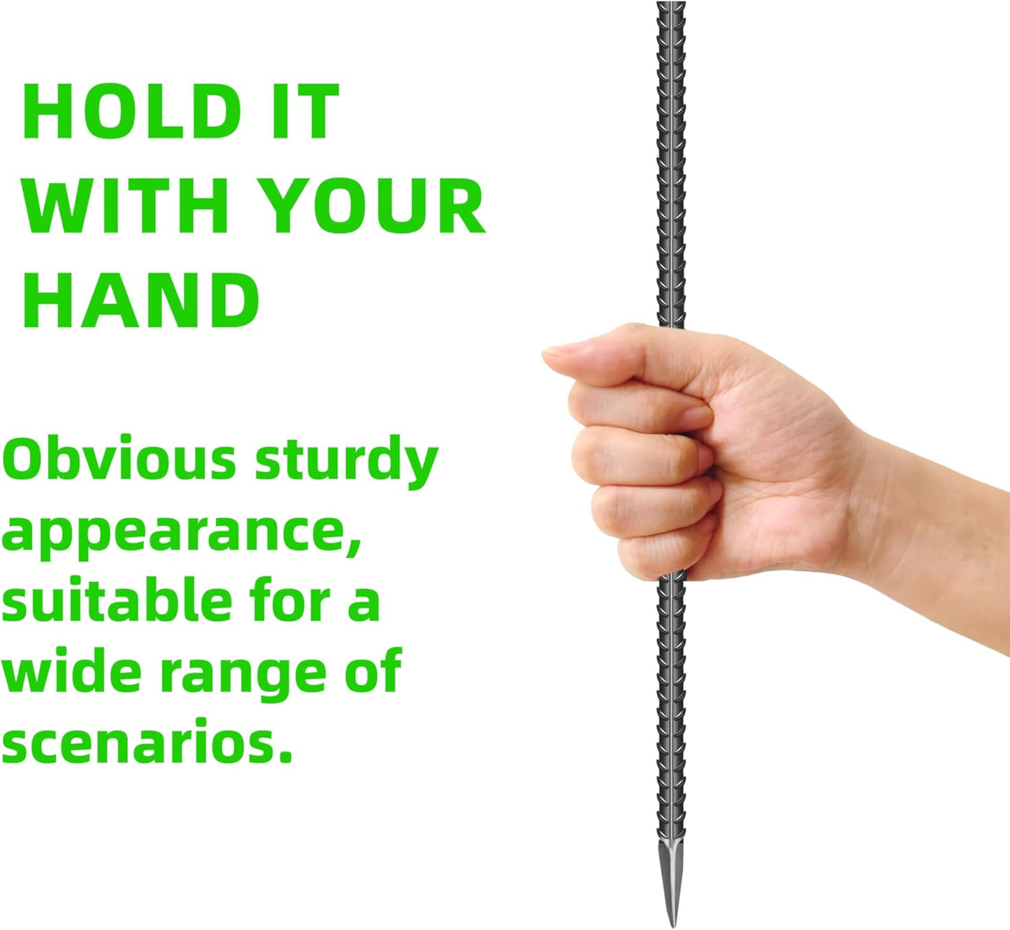 20 Pieces 16-Inch Garden Ground Stakes Galvanized Steel Rebar Stake Heavy Duty Anchors for Tents, Position Kits,Fences, and Trampolines-VerdiqueGarden