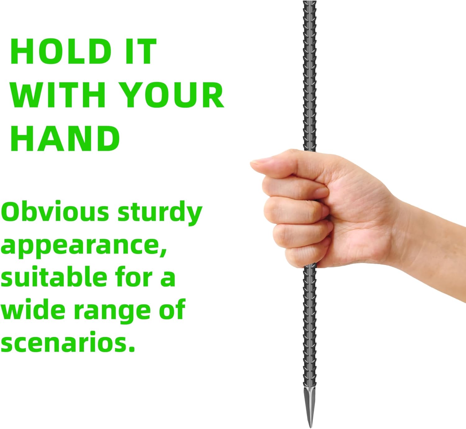 20 Pieces 16-Inch Garden Ground Stakes Galvanized Steel Rebar Stake Heavy Duty Anchors for Tents, Position Kits,Fences, and Trampolines-VerdiqueGarden