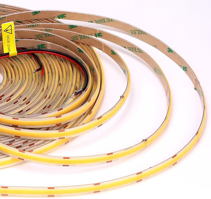15M/49.2ft 24V COB LED Strip Light Waterproof IP65 Warm White 3000K Uniform Glow 5760LEDs CRI 93+ Flexible LED Tape Lights for DIY Cabinet Bedroom Kitchen Home Decor(No Power Supply)-VerdiqueGarden