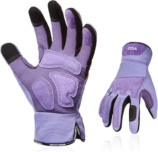 Vgo... Gardening Gloves Ladies,Safety Work Gloves,Touchscreen(Size L,Purple,SL7471)-VerdiqueGarden