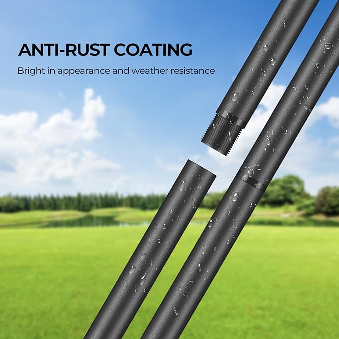 Bird Feeders Pole, House Pole 92 Inch, Adjustable Heavy Duty Feeder Stand Feeding Station with Sturdy Anchor Squirrel Proof Baffle for Watching (Bird Not Included)-VerdiqueGarden