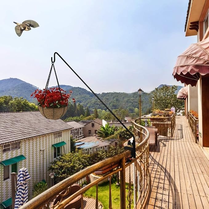 ERYTLLY Heavy Duty Deck Hook, Extensible and Adjustable Deck Hook with 2" Non Slip Horizontal Clamp for Hanging Bird Feeder, Plants, Suet Baskets,Wind Chimes,Lanterns and More-VerdiqueGarden