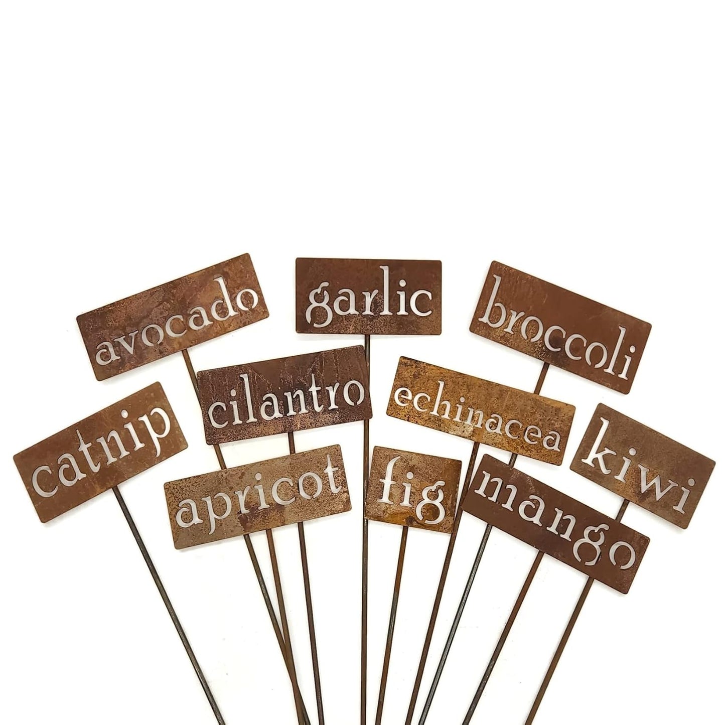 Classic Metal Garden Markers 19 Inches Tall (nectarine, Naturally Rusted)-VerdiqueGarden