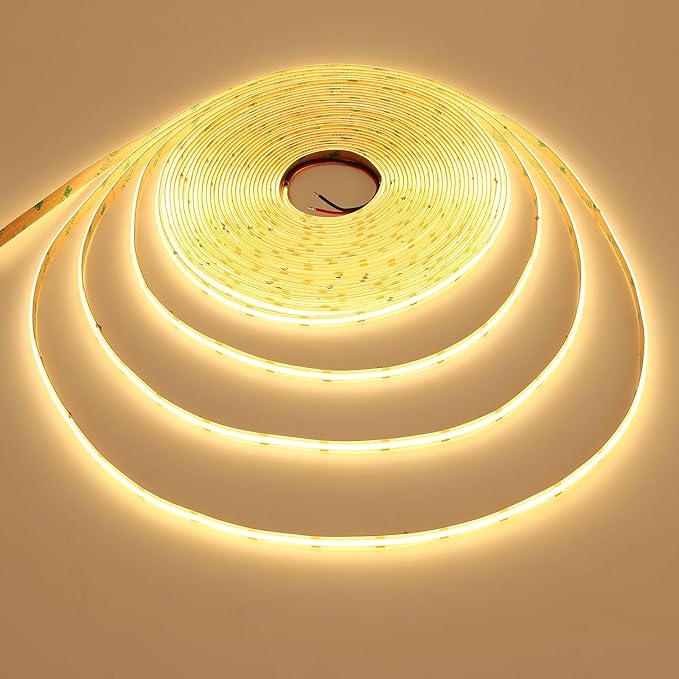 15M/49.2ft 24V COB LED Strip Light Waterproof IP65 Warm White 3000K Uniform Glow 5760LEDs CRI 93+ Flexible LED Tape Lights for DIY Cabinet Bedroom Kitchen Home Decor(No Power Supply)-VerdiqueGarden