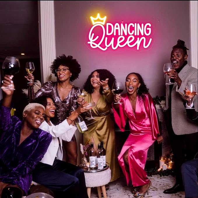 Dancing Queen Neon Sign, Dimmable LED Neon Lights for Wall Decor Neon Light Up Signs for Bedroom Dancing Party Bar Club Birthday Party Decoration Gift for Girl Kid lover-VerdiqueGarden