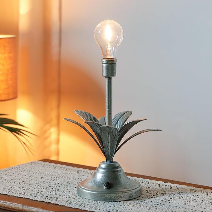 JHY DESIGN Battery Operated Lamp 13''H Vintage Decorative Cordless Lamp with LED Bulb Small Table Lamp for Bedroom Living Room Bedroom Kitchen Wedding Patio Home Decor (Antique Silver)-VerdiqueGarden