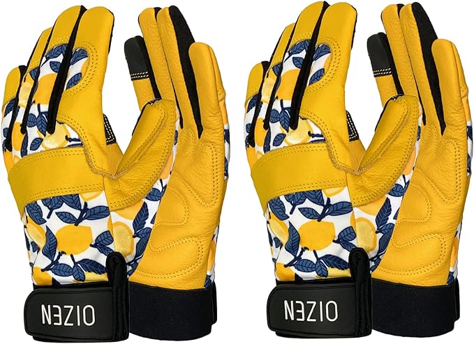 2 Pair Cowhide Leather Thorn Proof & Puncture Resistant Gardening Gloves for Women and Men, Touchscreen Compatible Working Gloves for Weeding, Digging, Planting, Gardening Gifts for Women (Medium)-VerdiqueGarden