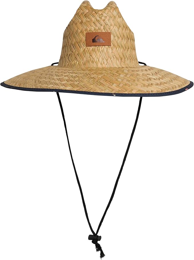 Quiksilver Men's Wide Brim Outdoor Lifeguard Straw Sun Hat-VerdiqueGarden