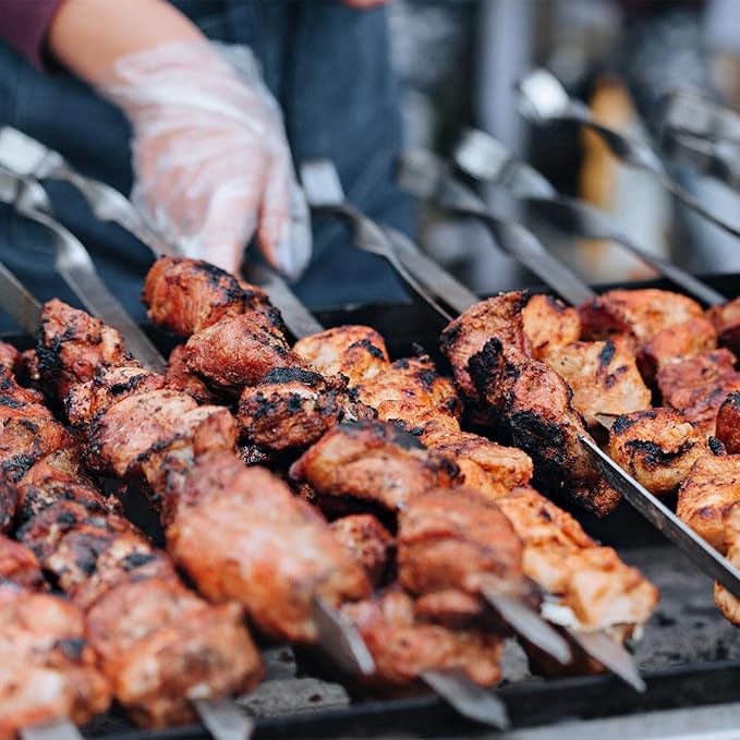 Large Metal Skewers For Grilling,Shish Kebab Skewer 23.6" Skewers For Kabobs Flat Barbecue Skewer Stainless Steel BBQ Grill Stick for Meat, Chicken, Shrimp, Fruit, Vegetables-VerdiqueGarden