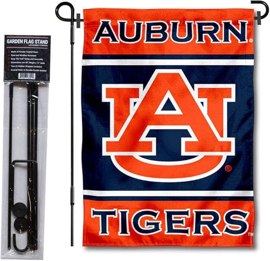 College Flags & Banners Co. Auburn Garden Flag with Stand Holder-VerdiqueGarden