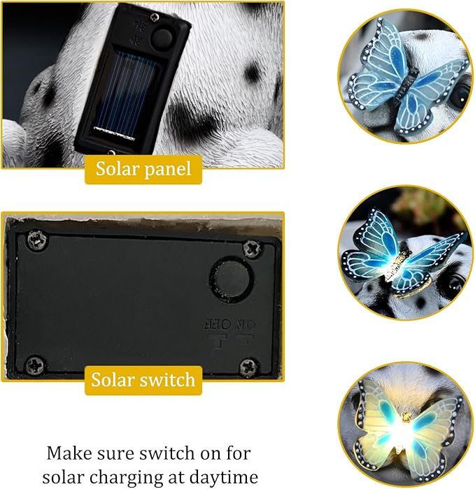 Dog Garden Figurines Outdoor Decor Solar Statue with LED Lights for Patio Lawn Yard Art Decoration Housewarming Garden Gift-VerdiqueGarden