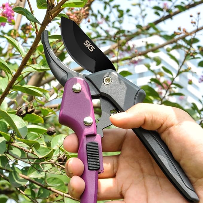 Garden clippers, premium Germany pruners, Work 3 times easier, professional pruning shears, cutting rose, flower, hedge, stem, tree, Sharp gardening scissors, Arthritis weak hand snips (Japanese-2, 1)-VerdiqueGarden