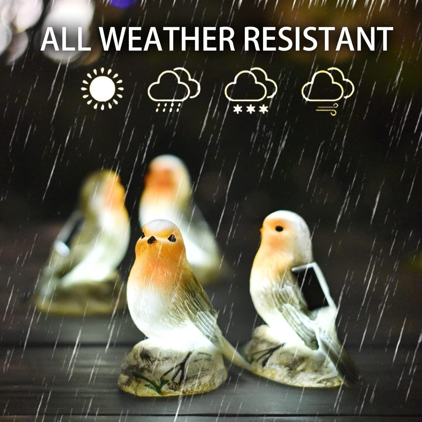 Solar Garden Outdoor Statues Bird Lights, Cute Birds Garden Decor for Outside, Christmas Birthday Gifts Stocking Stuffers Housewarming Gifts Yard Decoration for Women, Mother and Grandma-VerdiqueGarden