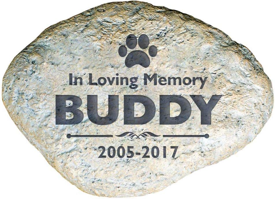 GiftsForYouNow Engraved Personalized Pet Memorial Garden Stone, 11.5" W, Durable, Waterproof, Indoor/Outdoor, Pet Sympathy Gift, Custom Dog Headstone-VerdiqueGarden