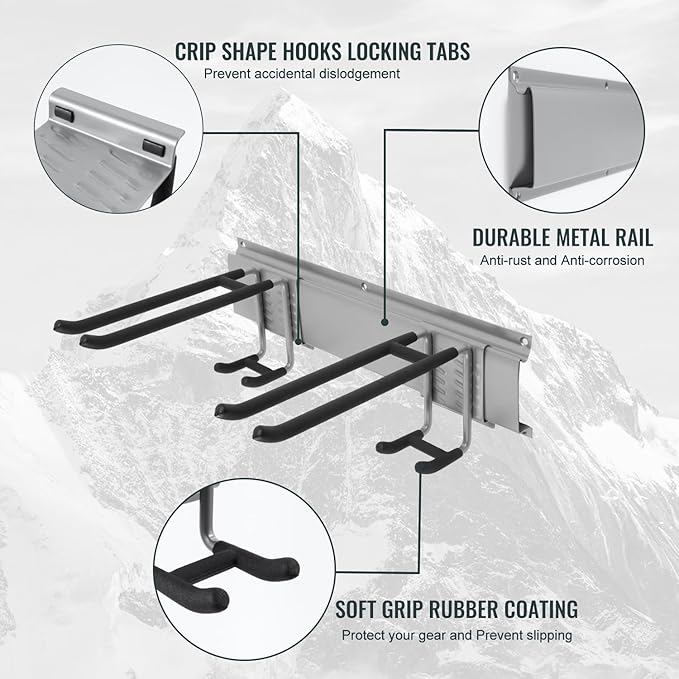 Wall Mount Tool Storage Rack, Heavy Duty Garage Organizer, Garden Hooks and Hangers, Hold Up to 350lbs Grey AK806-VerdiqueGarden