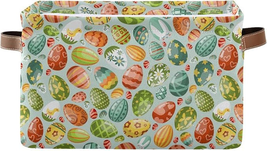 Easter Egg Rectangular Storage Basket Organizer Bin Shelf Baskets For Clothes Gifts For Home Office Dorm-VerdiqueGarden