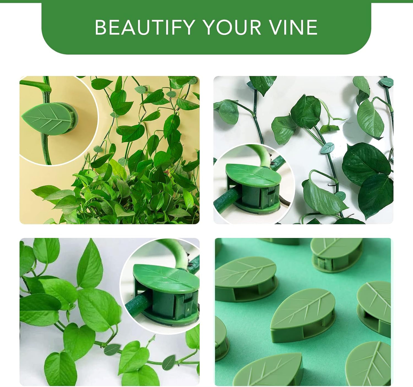 Plant Climbing Wall Fixture Clips 40 Pcs, Garden Vegetable Plant Support Binding Clip Invisible Wall Vines, Self-Adhesive Clips Plant Vine Traction for Indoor Outdoor Decoration-VerdiqueGarden
