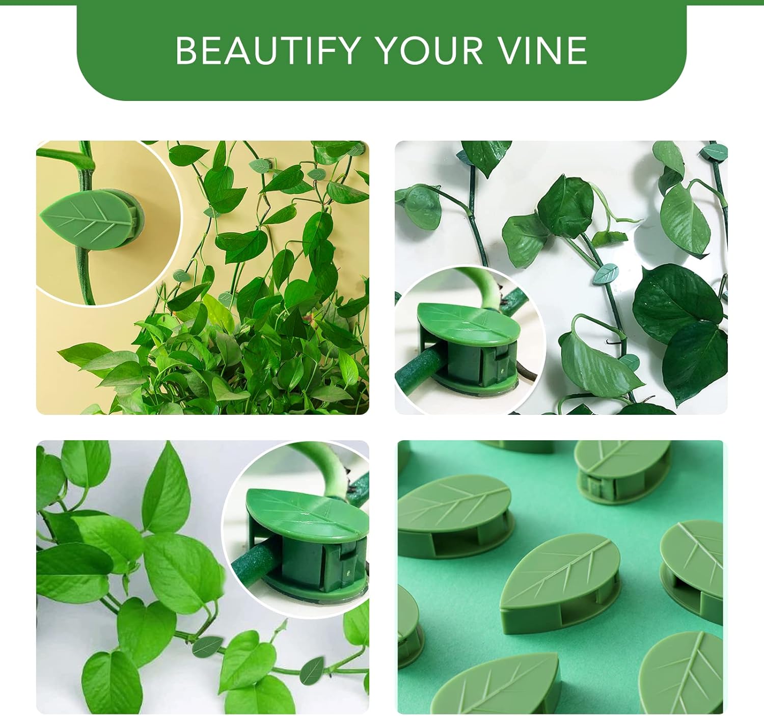 Plant Climbing Wall Fixture Clips 40 Pcs, Garden Vegetable Plant Support Binding Clip Invisible Wall Vines, Self-Adhesive Clips Plant Vine Traction for Indoor Outdoor Decoration-VerdiqueGarden