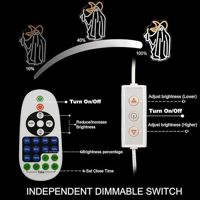 Ghost Neon Sign Wall Decor, Ghost Neon Light Bedroom Wall Decor Suitable for Kids Game Room Man Cave Birthday Halloween Decoration Gift-VerdiqueGarden