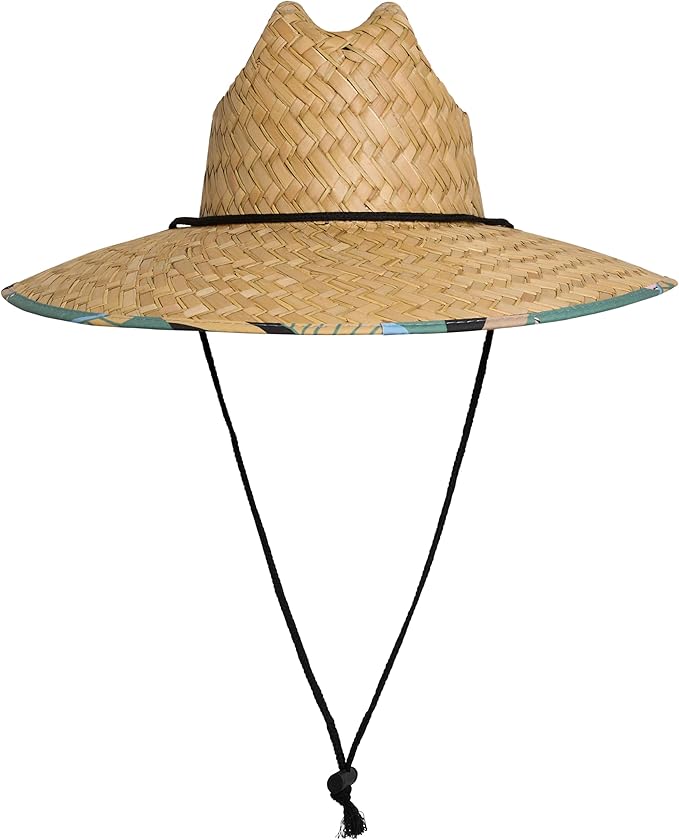Quiksilver Men's Wide Brim Outdoor Lifeguard Straw Sun Hat-VerdiqueGarden