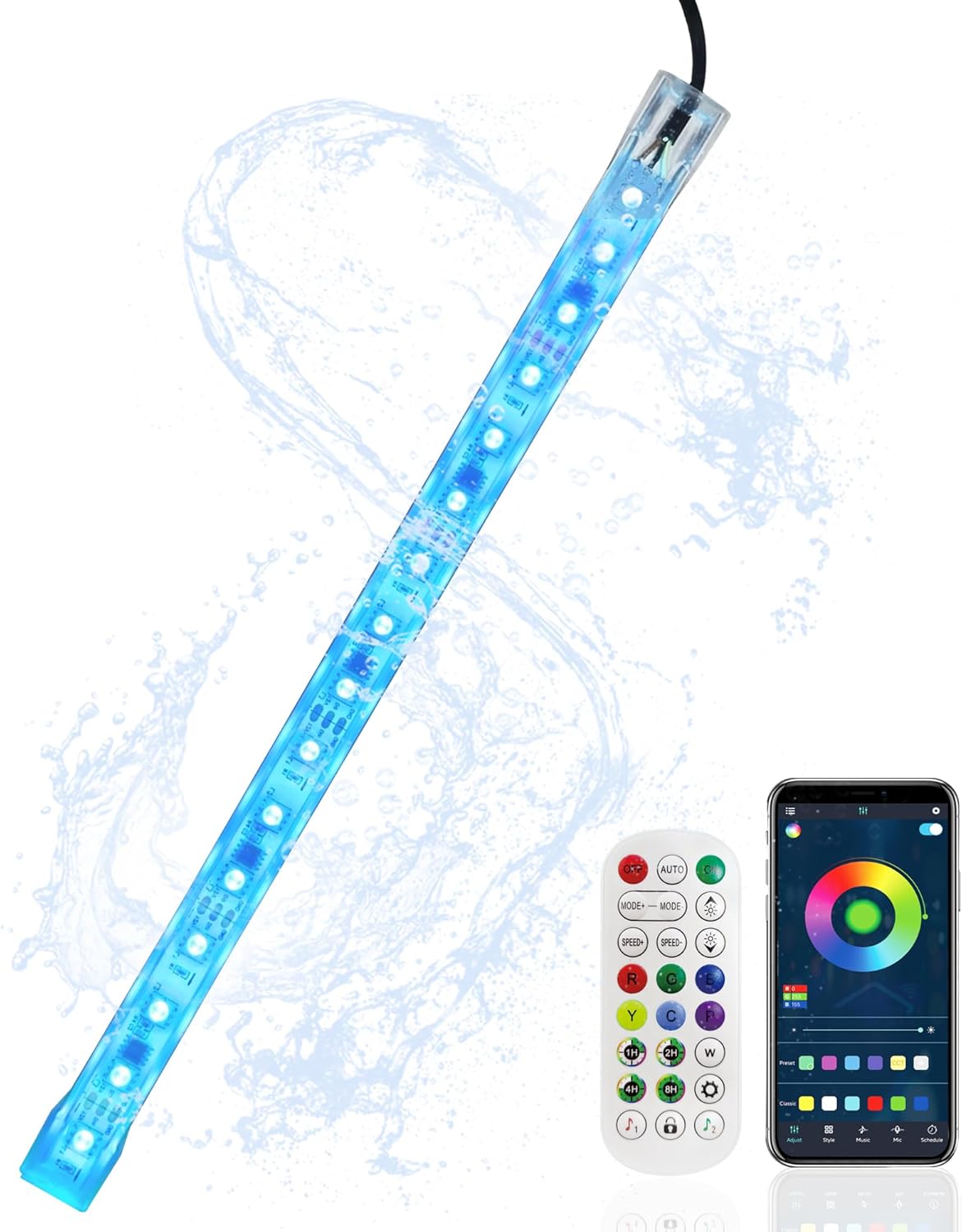 LED Light Strip Color Changing Waterfall Show Lights,Remote and APP Control Waterproof Aluminum LED Lights for Pool Pond Waterfall Fountain Landscape Lighting Decor 35.04"-VerdiqueGarden