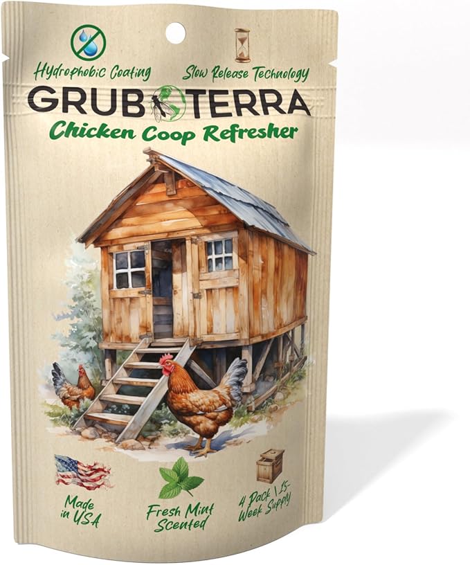 GrubTerra Coop Refresher Odor Freshener for Chicken Pen, Suitable for Chicken Waterer and Chicken Feeder, Smell Control Solution for Clean and Fresh Chicken Living Environment-VerdiqueGarden