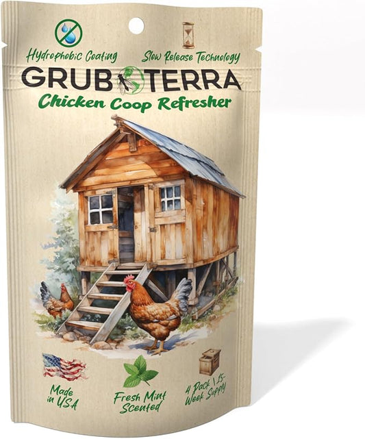 GrubTerra Coop Refresher Odor Freshener for Chicken Pen, Suitable for Chicken Waterer and Chicken Feeder, Smell Control Solution for Clean and Fresh Chicken Living Environment-VerdiqueGarden