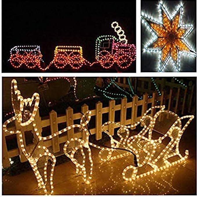 50ft 360 LED Rope Lights Outdoor, Connectable and Flexible Tube Lights with 8 Modes, Waterproof Indoor Outdoor LED Rope Lighting for Deck, Garden, Pool, Patio, Indoor Outdoor Decorations (Warm White)-VerdiqueGarden