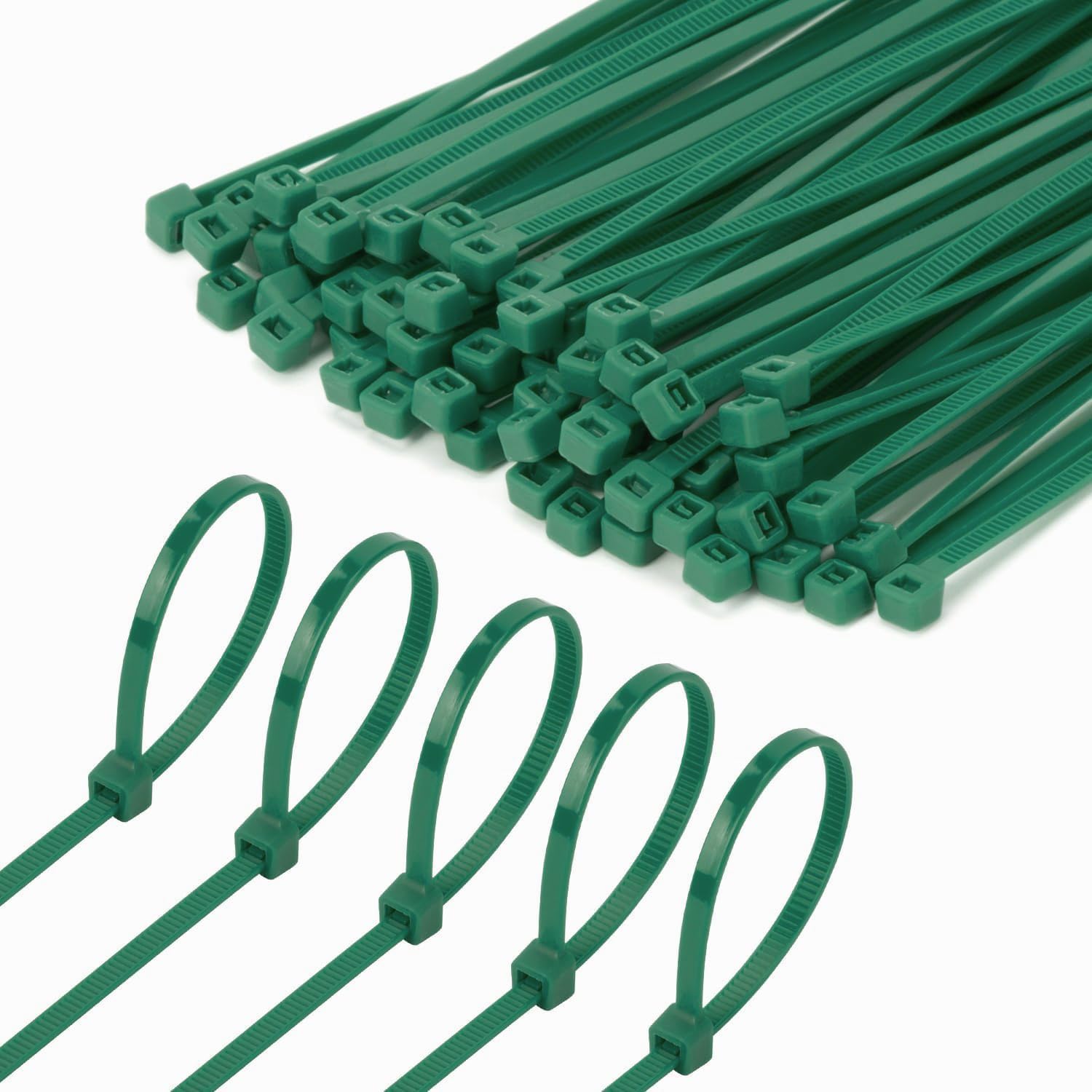 8 Inch Garden Green Zip Tie 1000 PCS, 40 Lbs - Small to Medium Zip Tie, Nylon PA66 UV Resistant Cable Tie Heavy Duty for Indoor and Outdoor Use - Ideal for bundling and securing objects-VerdiqueGarden