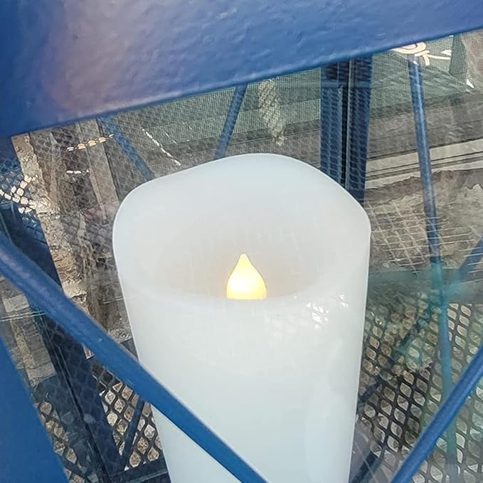 7" Outdoor Battery Operated Candle Waterproof Led Pillar Lights Flickering Flameless Candles with Timer Realistic Fake Electric Pillars for Lantern Garden Wedding Halloween Christmas Decorations,White-VerdiqueGarden