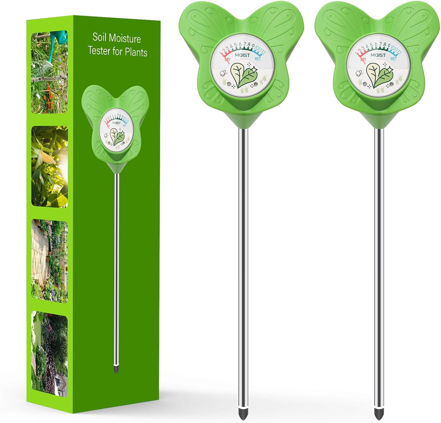 UNIWA Soil Moisture Meter, Plant Water Meter for House Plants and Indoor Potted Plants, Soil Moisture Monitor for Garden, Farm, and Lawn Plant Care, No Battery Needed- 2pack-VerdiqueGarden