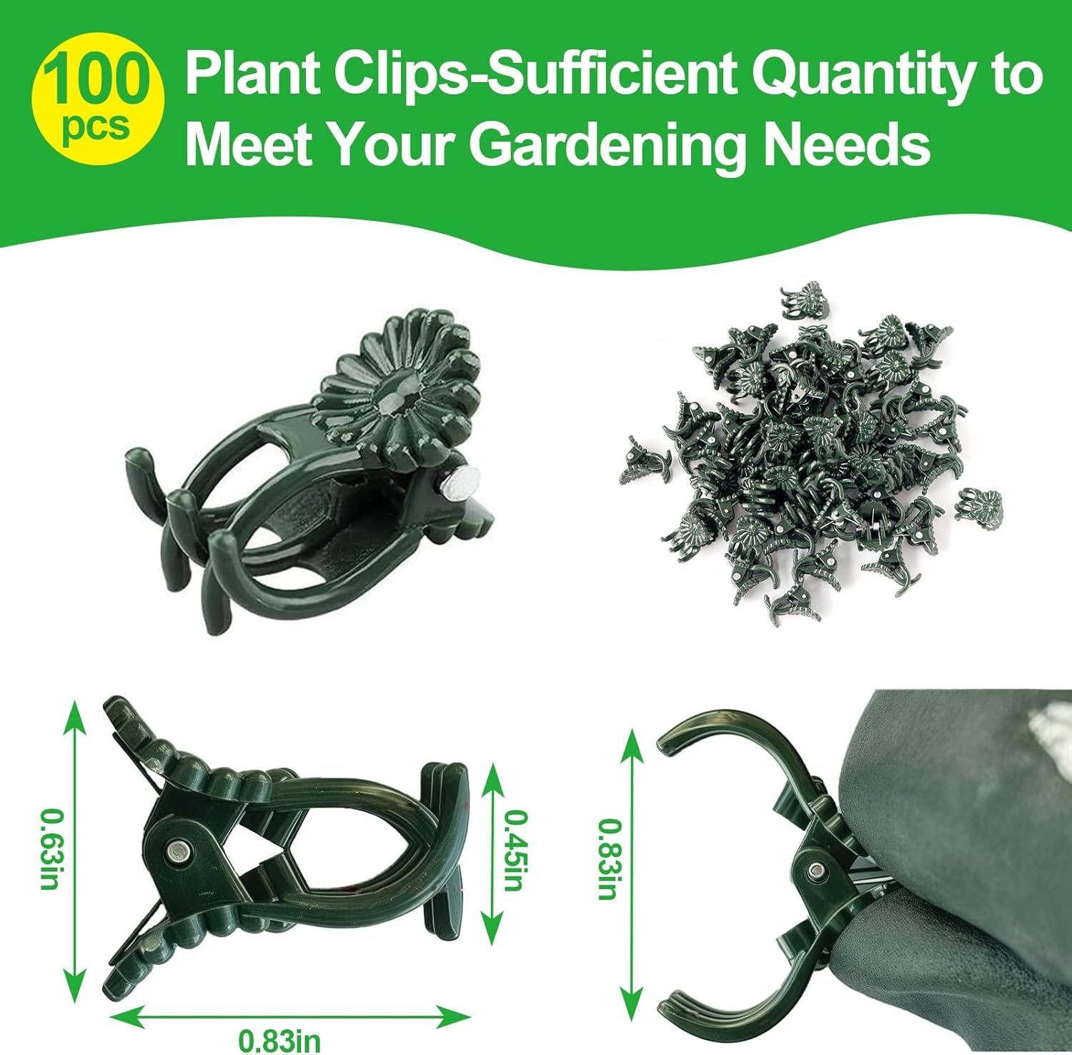 100 Pcs Plant Clips Orchid Clips,Plant Orchid Support Clips,Flower and Vine Clips，Garden Clips，Plant Clips for Climbing Plants-VerdiqueGarden