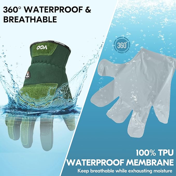 Vgo... Winter Gardening Gloves Women,Safety Work Gloves, Puncture-proof,Thornproof,Touchscreen(1 Pair,M,Green,SL7471FLWP)-VerdiqueGarden