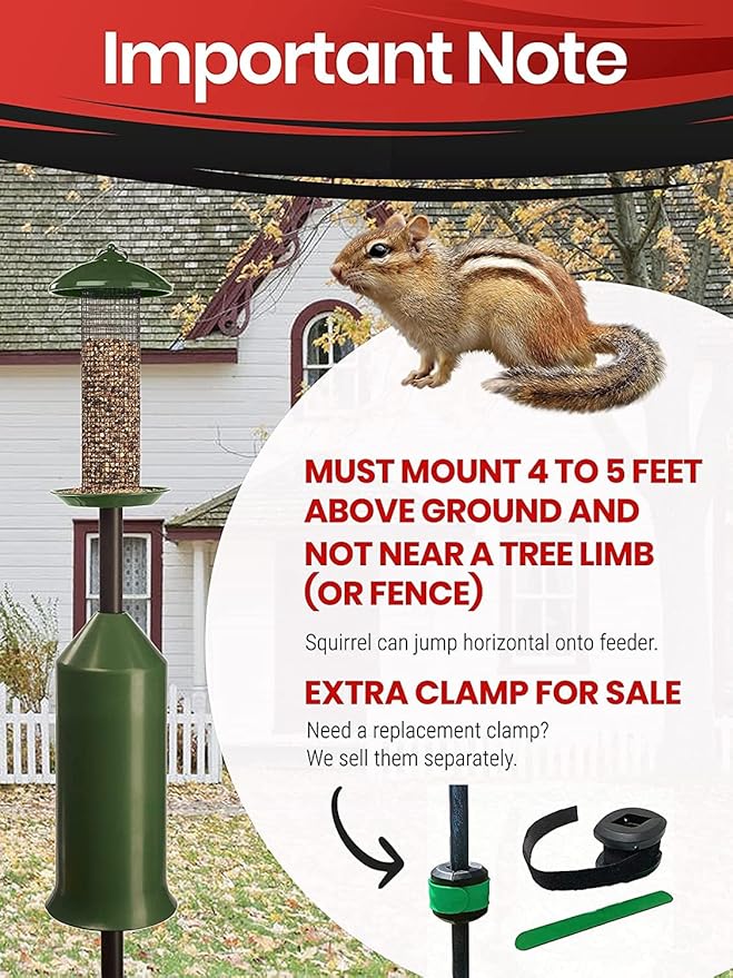 iPrimio 18" Squirrel Baffle - Easy Install Pole Wrap Around Baffle: Protect Hanging Bird Feeders, Squirrel Baffles for Feeders, No Tool Install, Durable Weather Resistant, for Bird Feeder Poles-VerdiqueGarden