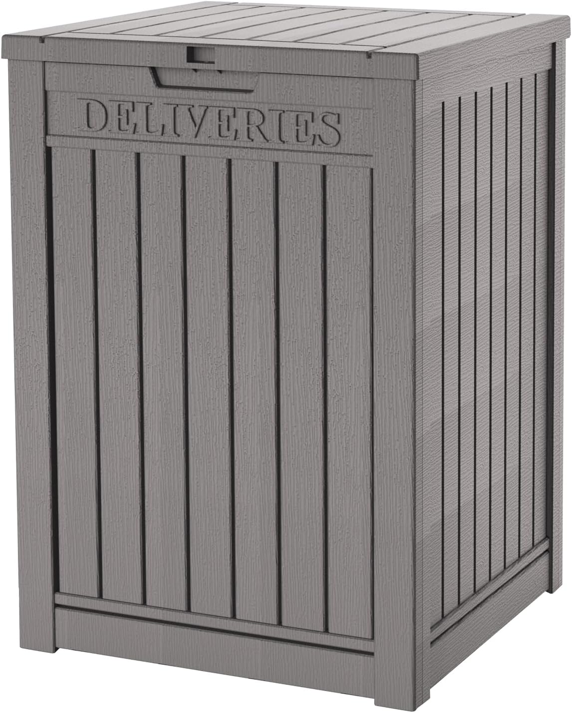 55 Gallon Outdoor Storage Box Waterproof Lockable Resin Deck Box Large, Patio Storage Bin for Pool Accessories Cushion Furniture, Garden Tools, UV-Resistant Outside Delivery Grey-VerdiqueGarden