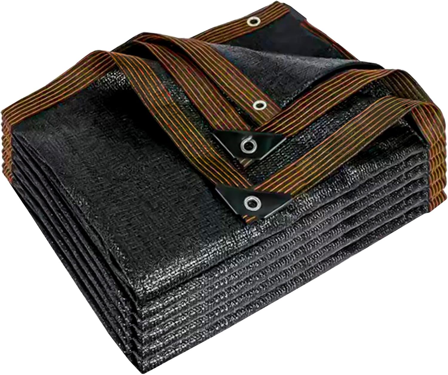 QLOFEI 60-70% Shade Cloth with Grommets, Sunblock Shade Sail Mesh Tarp for Plant Greenhouse, Easy to Hang Neting Cover for Patio Kennel Chicken Coop Lawn Garden, 6x8 FT-VerdiqueGarden