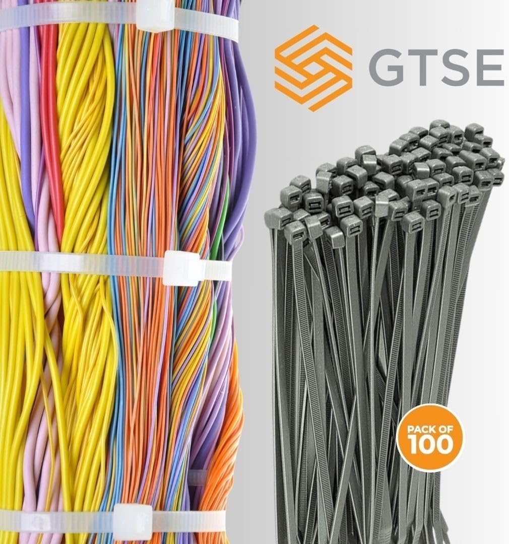 GTSE 4 Inch Silver/Gray Zip Ties, 100 Pack, 18lb Strength, UV Resistant Nylon Small Cable Ties, Self-Locking 4" Tie Wraps-VerdiqueGarden
