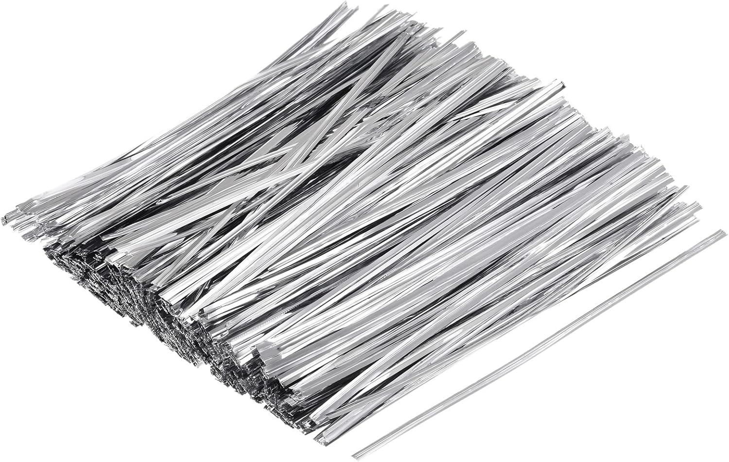 MECCANIXITY Foil Twist Ties 6" 15cm Metallic Plastic Closure Tie for Tying Bread, Candy, Cookies, Gift Bags Arts Crafts Ties Silver Tone Pack of 750-VerdiqueGarden