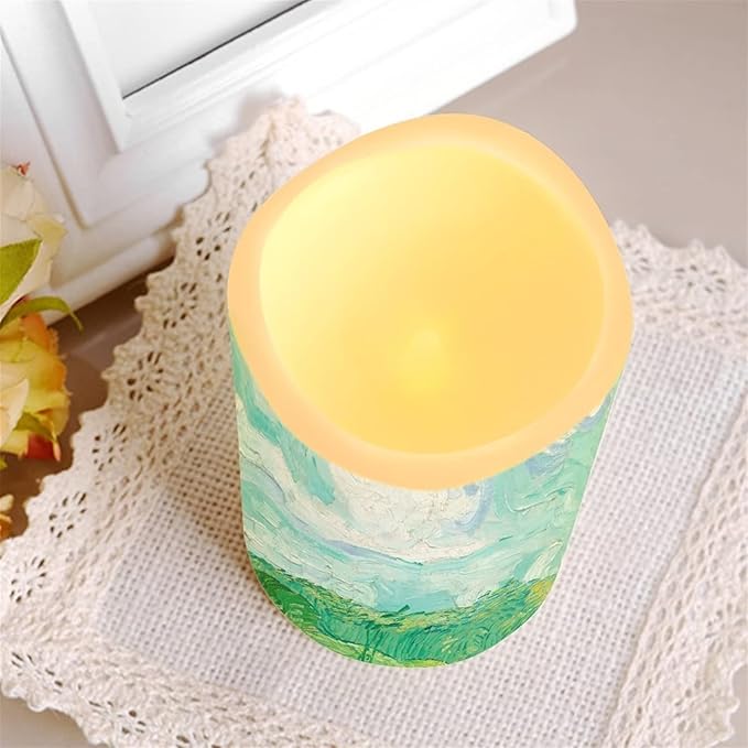 Ystardream Art Work Candles Plastic Moving Flickering LED Candles with Remote Color Changing & Timer,4 Packs Won't Melt Candle for Room Decor Accessories for Christmas Halloween-VerdiqueGarden