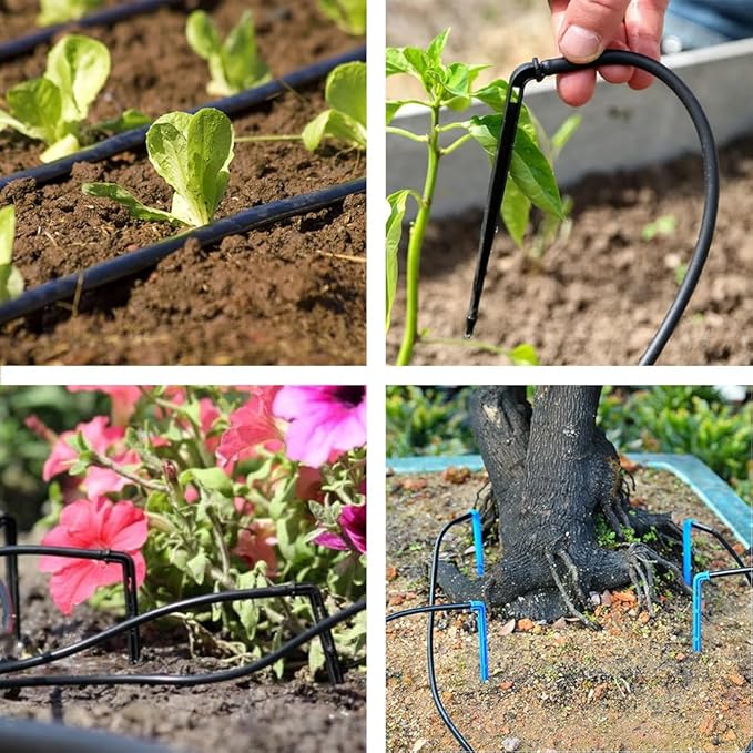 1/4 inch Garden Watering Tube, 4mm Water Tube Irrigation System Hose Blank Distribution Line Plant Drip Automatic Pipe DIY Agriculture Hydroponics Misting Tubing Patio Lawn Yard Greenhouse Outdoor-VerdiqueGarden