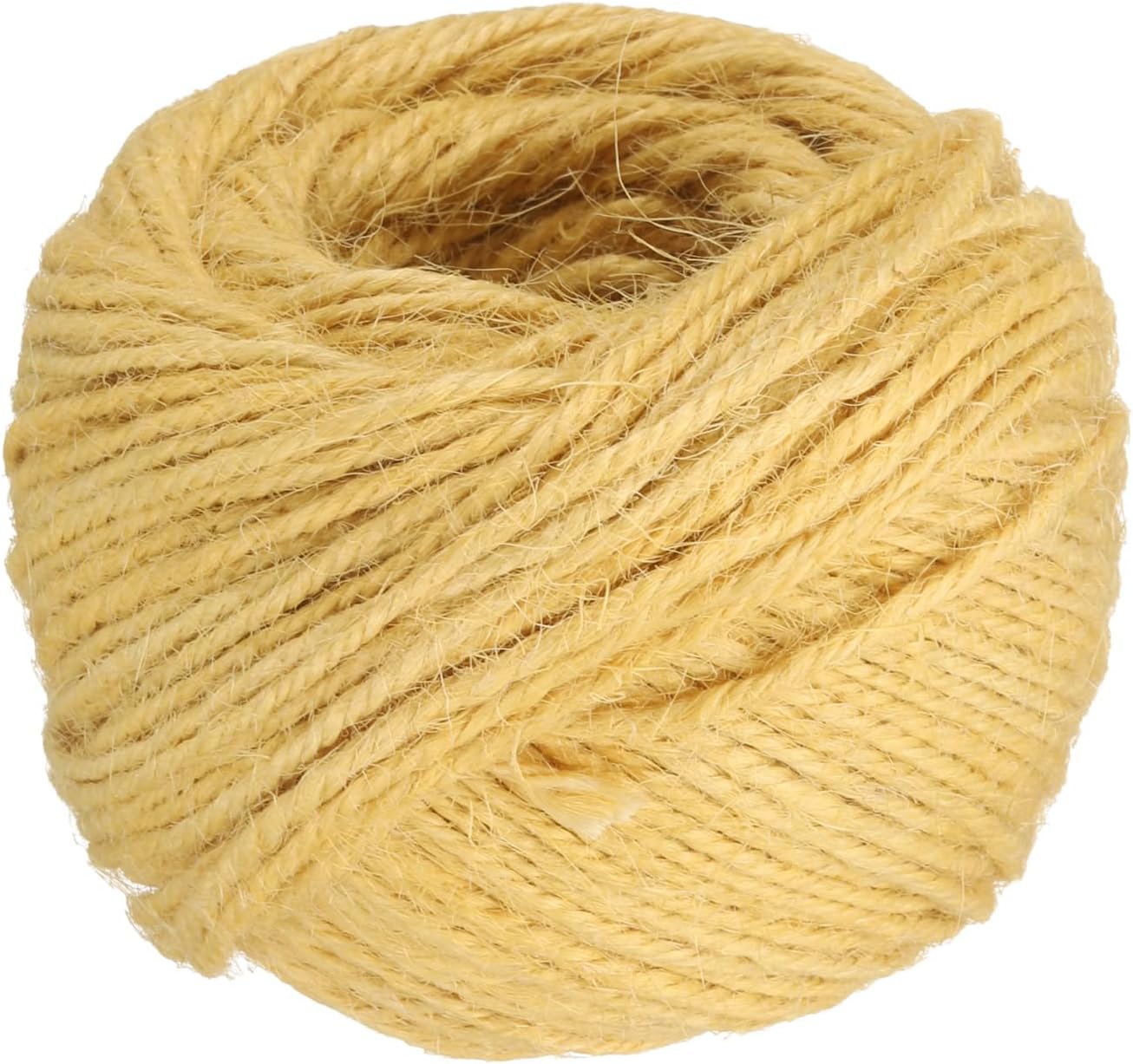 uxcell 164 Feet Natural Jute Twine String,2mm Thin Garden Twine Rope Colored Plant String Cord for DIY Art Crafts Gift Wrapping Decoration Packing Gardening Plant Hanger,Yellow-VerdiqueGarden