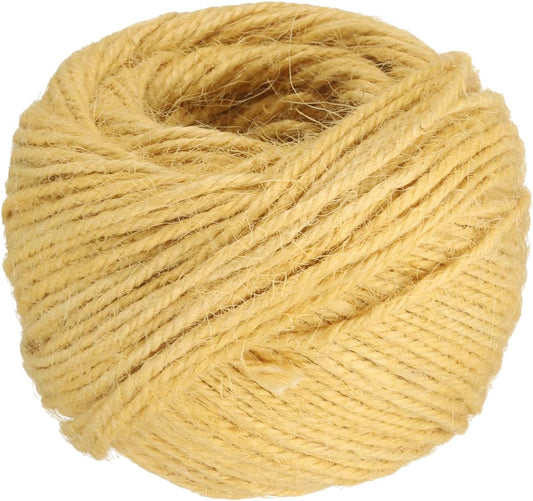 uxcell 164 Feet Natural Jute Twine String,2mm Thin Garden Twine Rope Colored Plant String Cord for DIY Art Crafts Gift Wrapping Decoration Packing Gardening Plant Hanger,Yellow-VerdiqueGarden